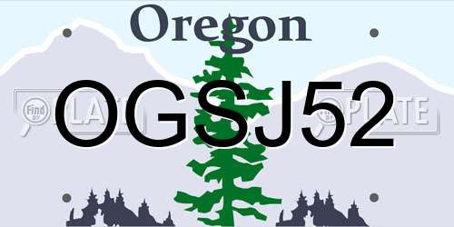 OGSJ52 Oregon License Plate