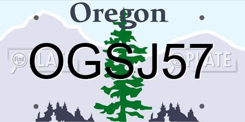 OGSJ57 Oregon License Plate