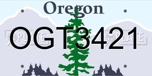 OGT3421 Oregon License Plate