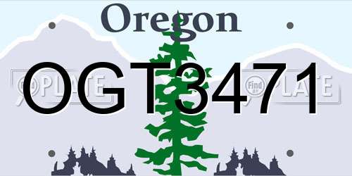 OGT3471 Oregon License Plate
