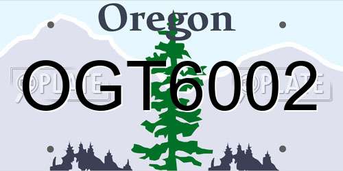 OGT6002 Oregon License Plate