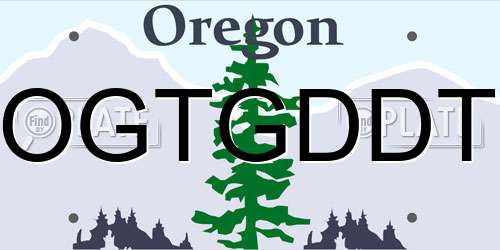 OGTGDDT Oregon License Plate