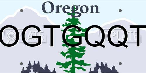 OGTGQQT Oregon License Plate
