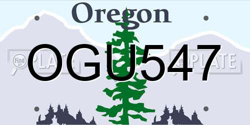 OGU547 Oregon License Plate