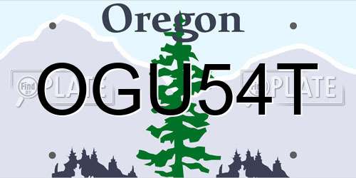 OGU54T Oregon License Plate