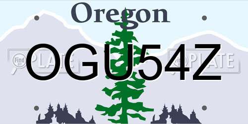 OGU54Z Oregon License Plate