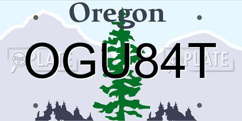 OGU84T Oregon License Plate
