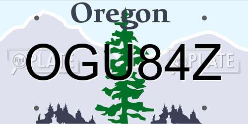 OGU84Z Oregon License Plate