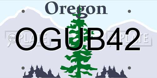 OGUB42 Oregon License Plate