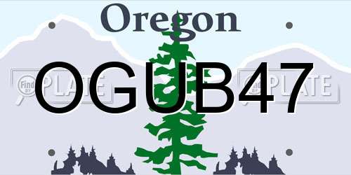 OGUB47 Oregon License Plate