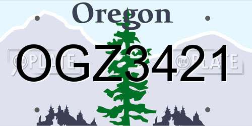 OGZ3421 Oregon License Plate