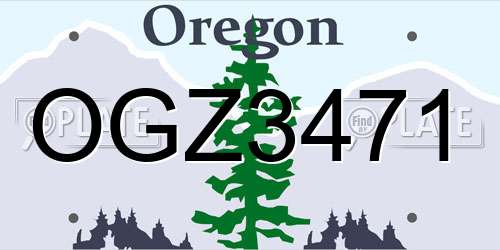 OGZ3471 Oregon License Plate