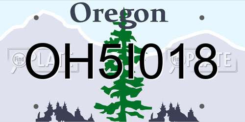OH5I018 Oregon License Plate