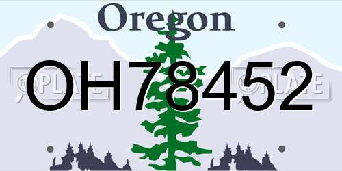 OH78452 Oregon License Plate