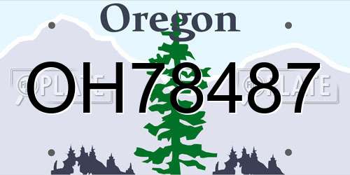 OH78487 Oregon License Plate