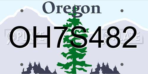 OH7S482 Oregon License Plate