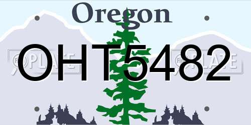 OHT5482 Oregon License Plate
