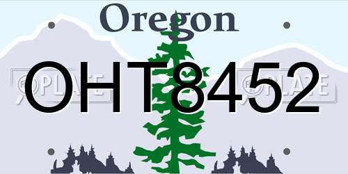 OHT8452 Oregon License Plate
