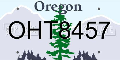 OHT8457 Oregon License Plate