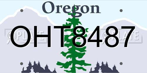 OHT8487 Oregon License Plate