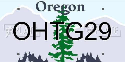 OHTG29 Oregon License Plate