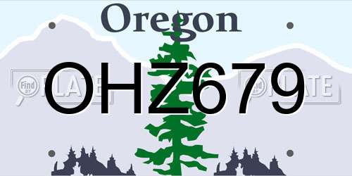 OHZ679 Oregon License Plate