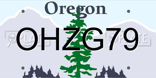 OHZG79 Oregon License Plate