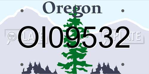 OI09532 Oregon License Plate