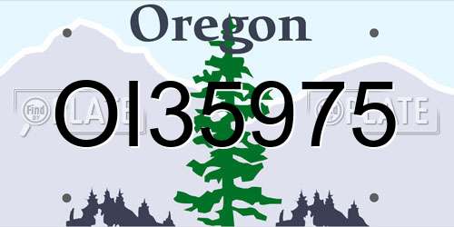 OI35975 Oregon License Plate