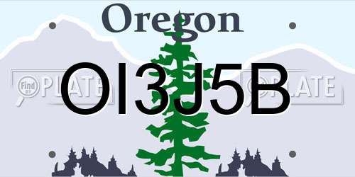 OI3J5B Oregon License Plate