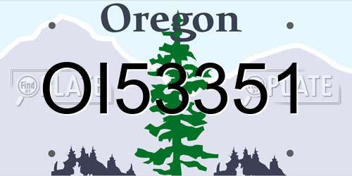 OI53351 Oregon License Plate