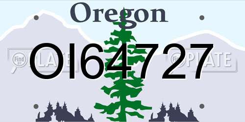 OI64727 Oregon License Plate