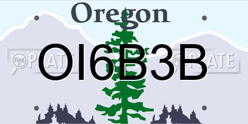 OI6B3B Oregon License Plate