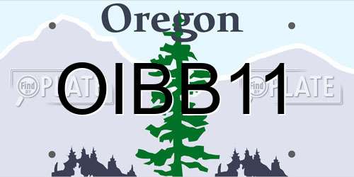OIBB11 Oregon License Plate