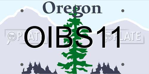 OIBS11 Oregon License Plate