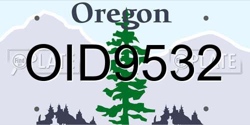 OID9532 Oregon License Plate