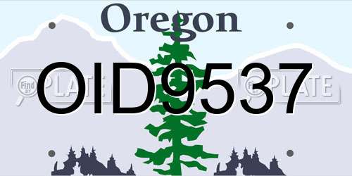 OID9537 Oregon License Plate