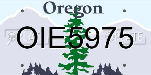 OIE5975 Oregon License Plate