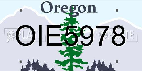 OIE5978 Oregon License Plate