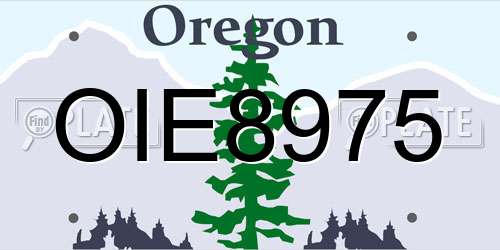 OIE8975 Oregon License Plate