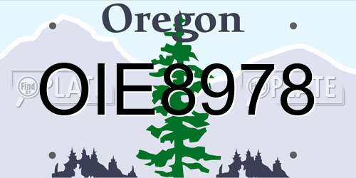 OIE8978 Oregon License Plate