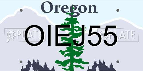 OIEJ55 Oregon License Plate