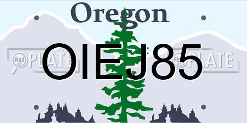 OIEJ85 Oregon License Plate