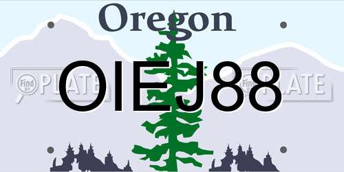 OIEJ88 Oregon License Plate