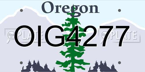 OIG4277 Oregon License Plate