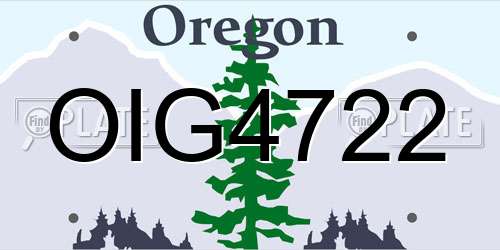 OIG4722 Oregon License Plate