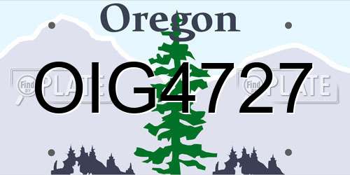 OIG4727 Oregon License Plate
