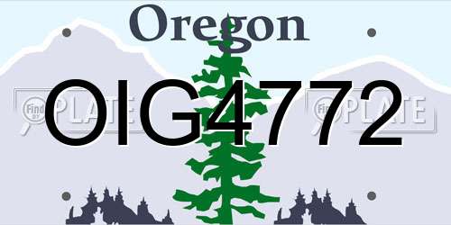 OIG4772 Oregon License Plate