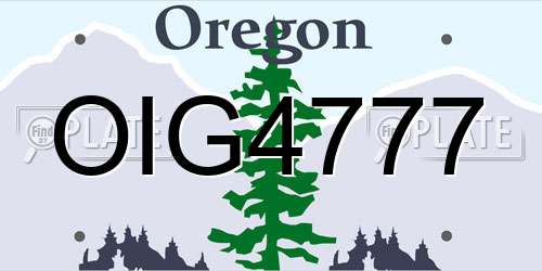 OIG4777 Oregon License Plate