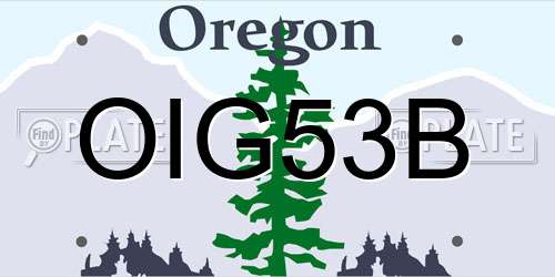 OIG53B Oregon License Plate